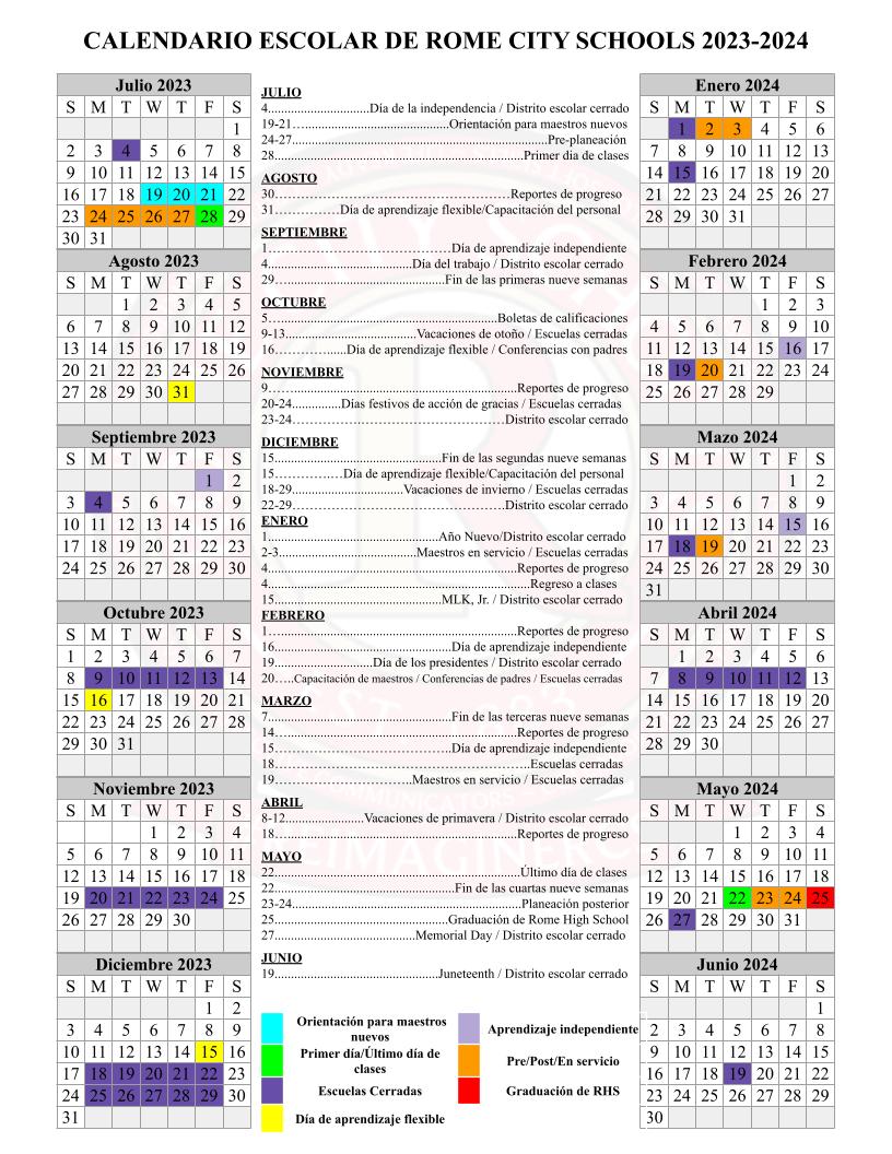 2026-2027 Rome City Schools Calendar Overview 3 Documents | Rome City Schools