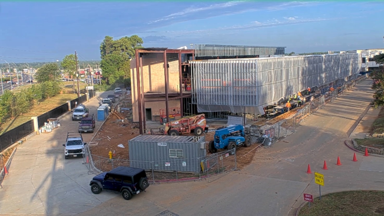 Construction progresses on the Career and Technical Education expansion at Longview High School.