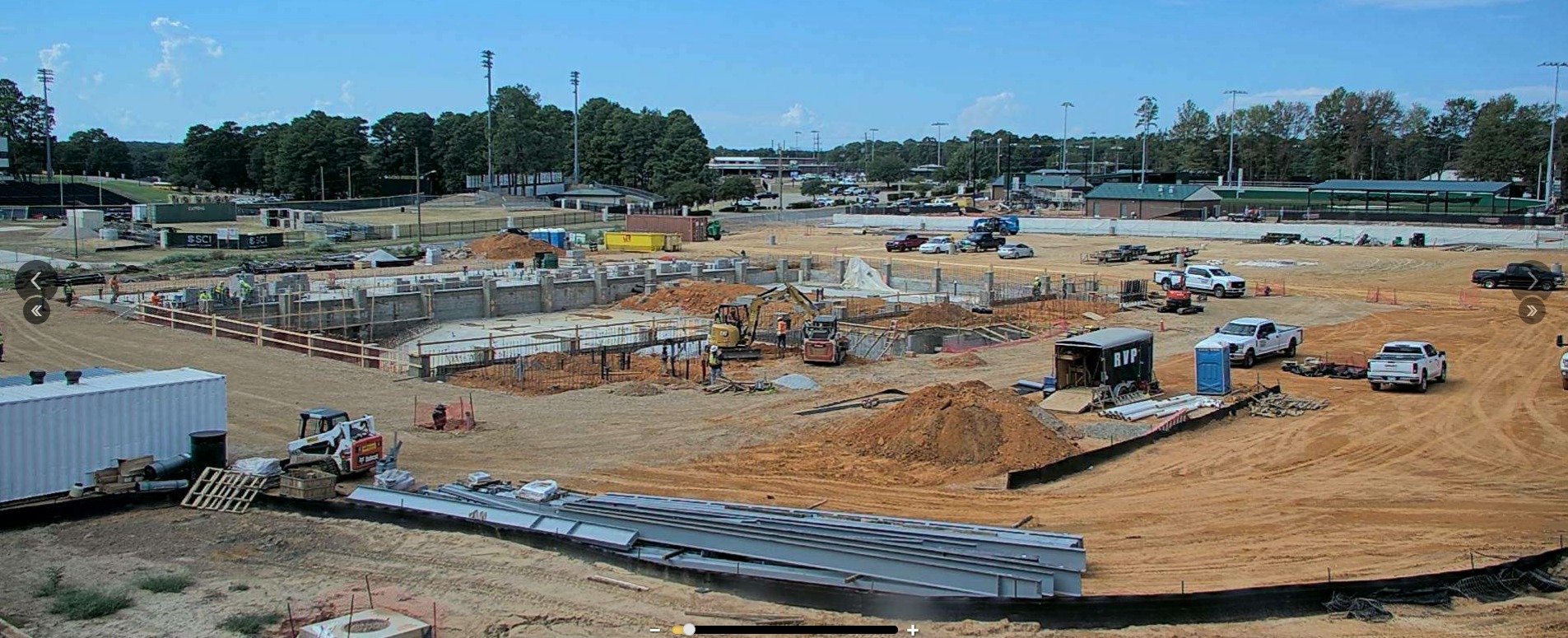 Foundation work at the site of Longview ISD's new natatorium.