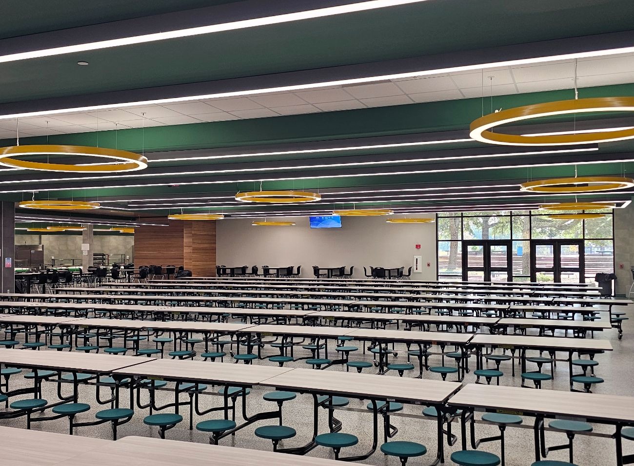 Renovated dining hall at Longview High School.